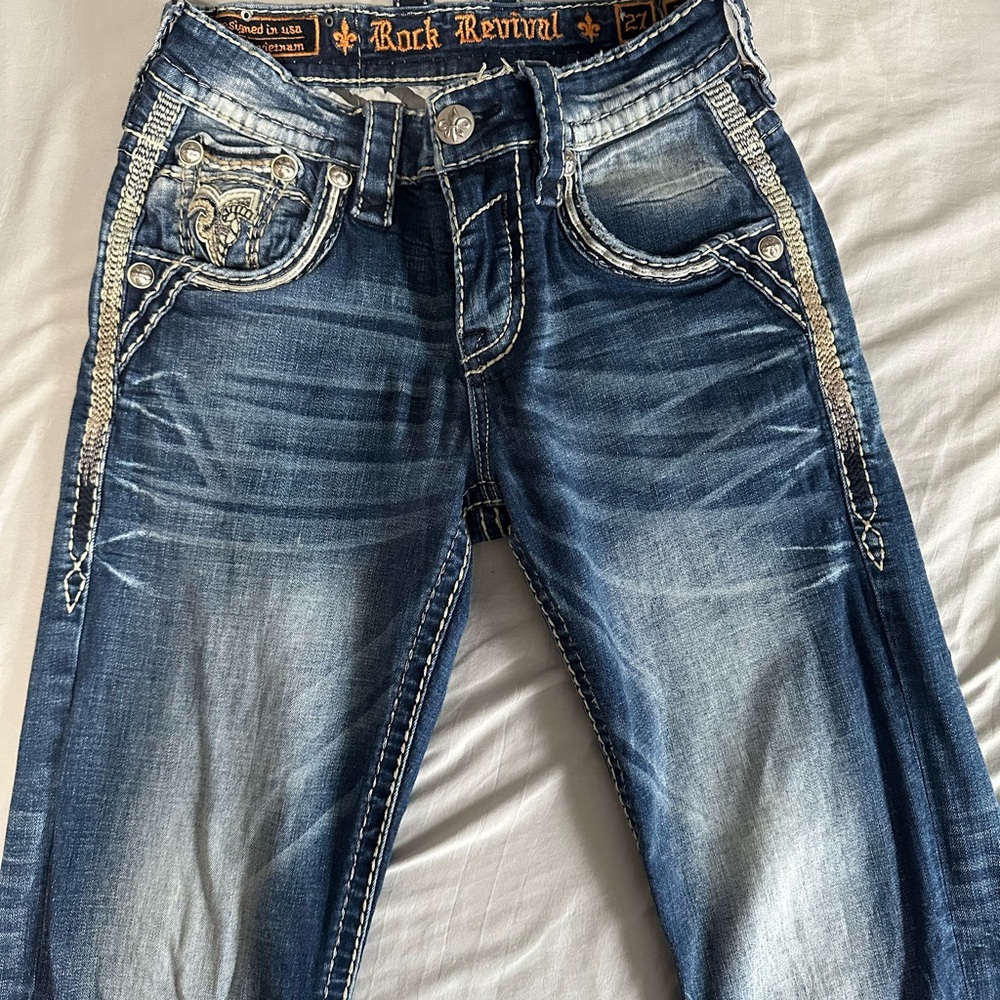 Rock Revival Blue Straight Men Jeans